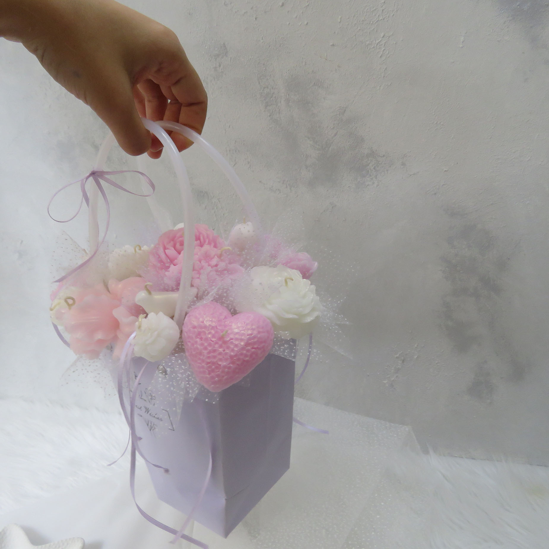 باکس شمع گل مدل ابرا کد 1001مجموعه 22 عددی