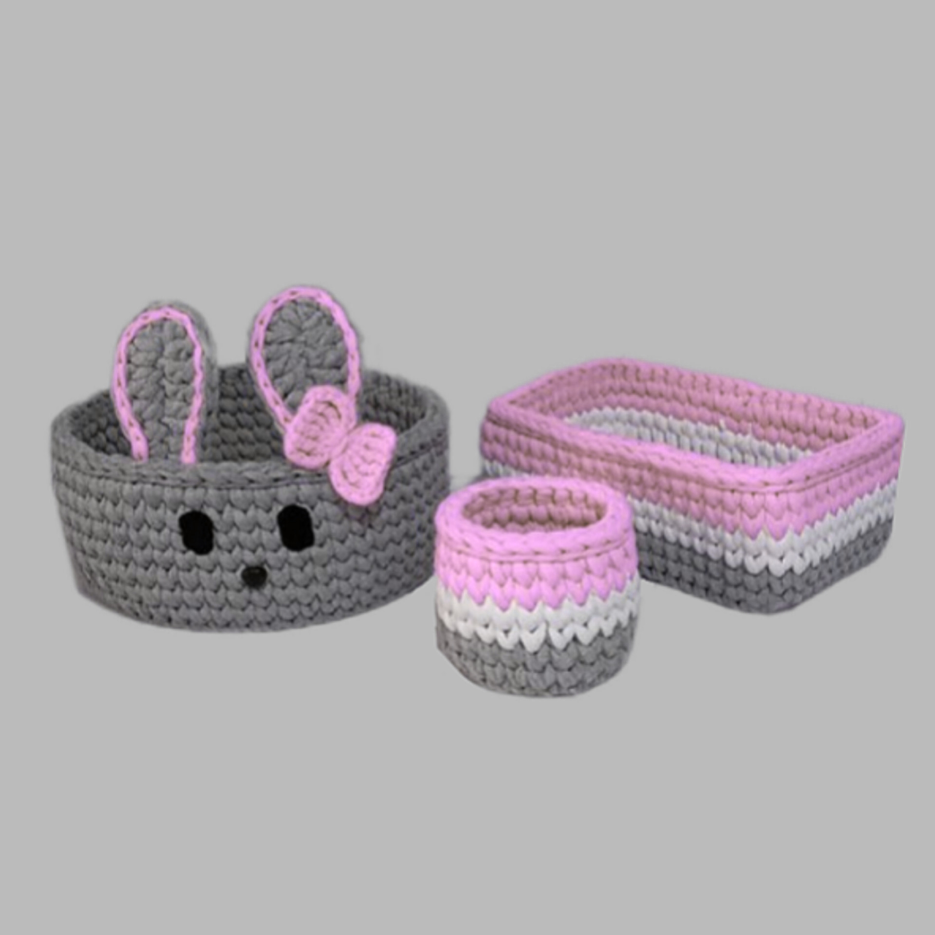 سبد قلاب بافی تریکو کد 6 مجموعه 3 عددی