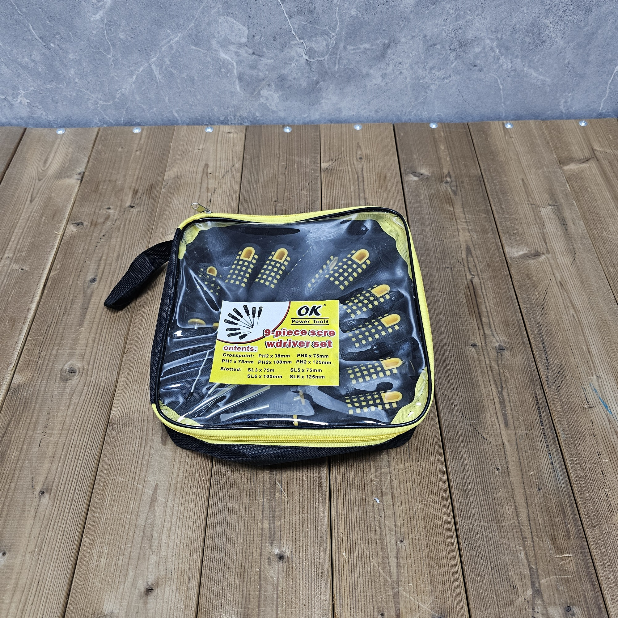 پیچ گوشتی دوسو چهارسو اوکی کد 1245بسته 9 عددی