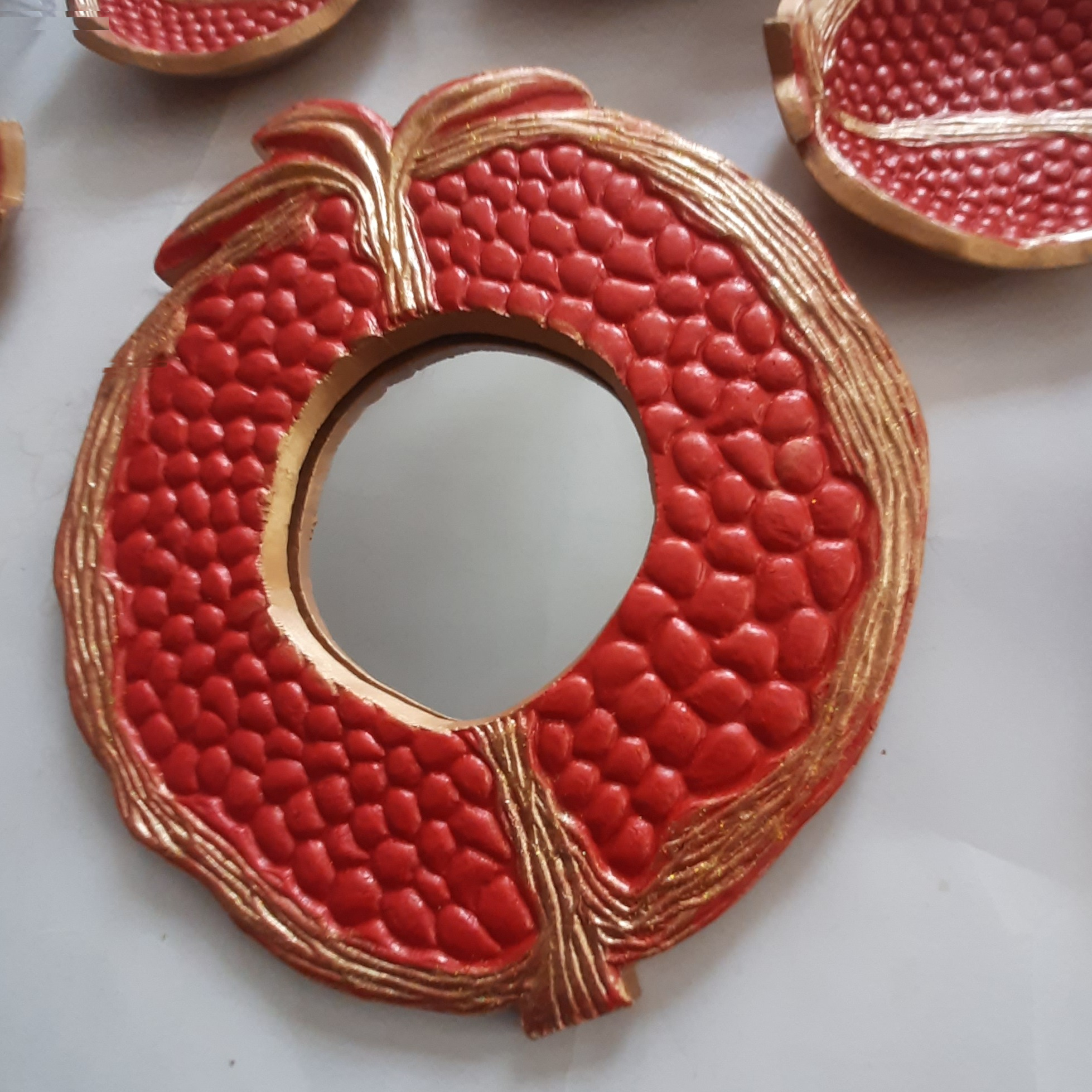 ست 10 تکه هفت سین سفالی مدل انار اکلیلی