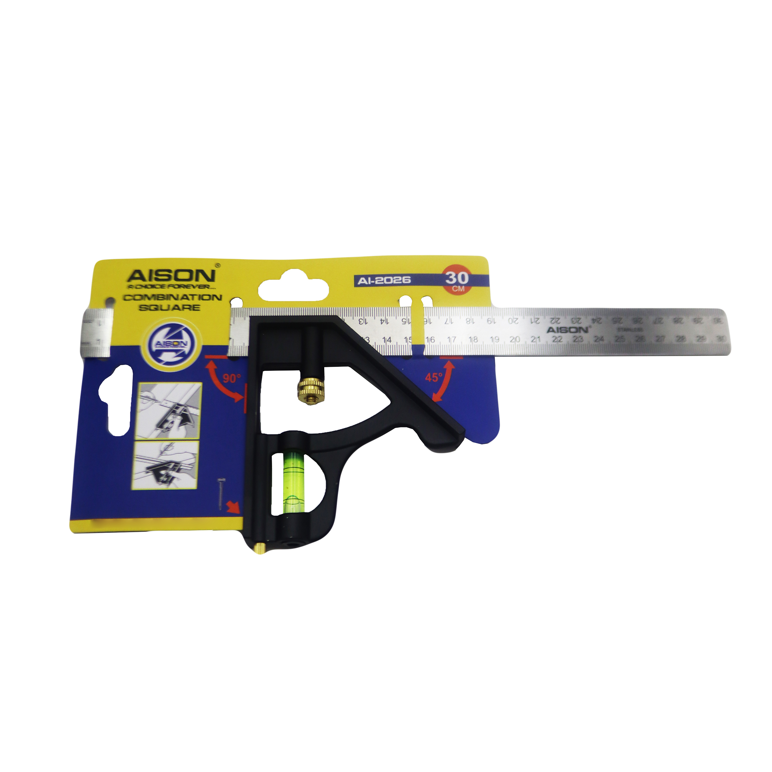 گونیا تراز دار آیسون مدل زاویه متحرک کد YP-AL-2026-30CM