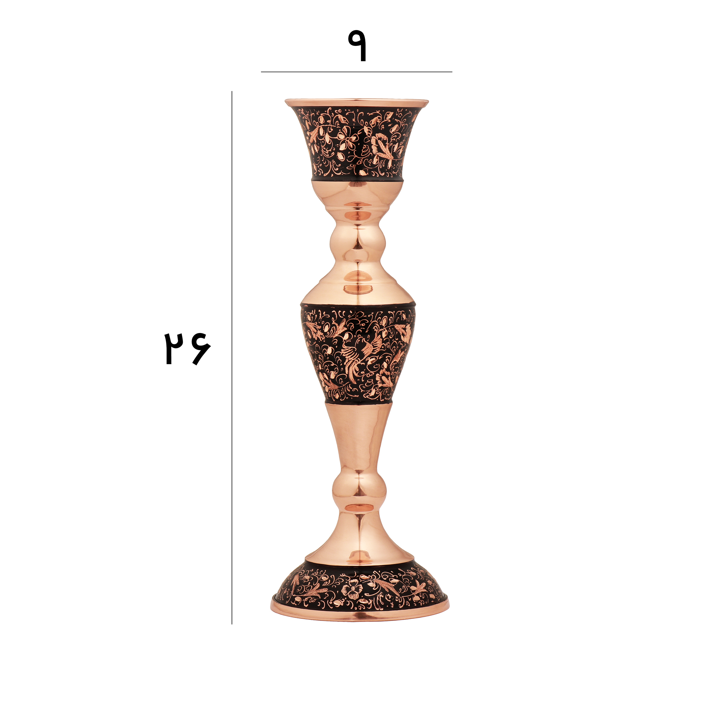 شمعدان مسی مدل الماس تراش کد 3