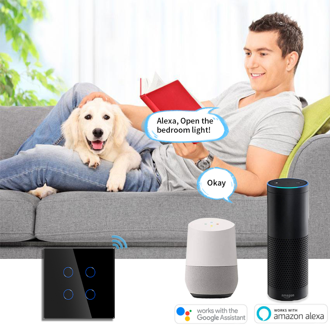 کلید لمسی هوشمند مدل Livolo چهار پل