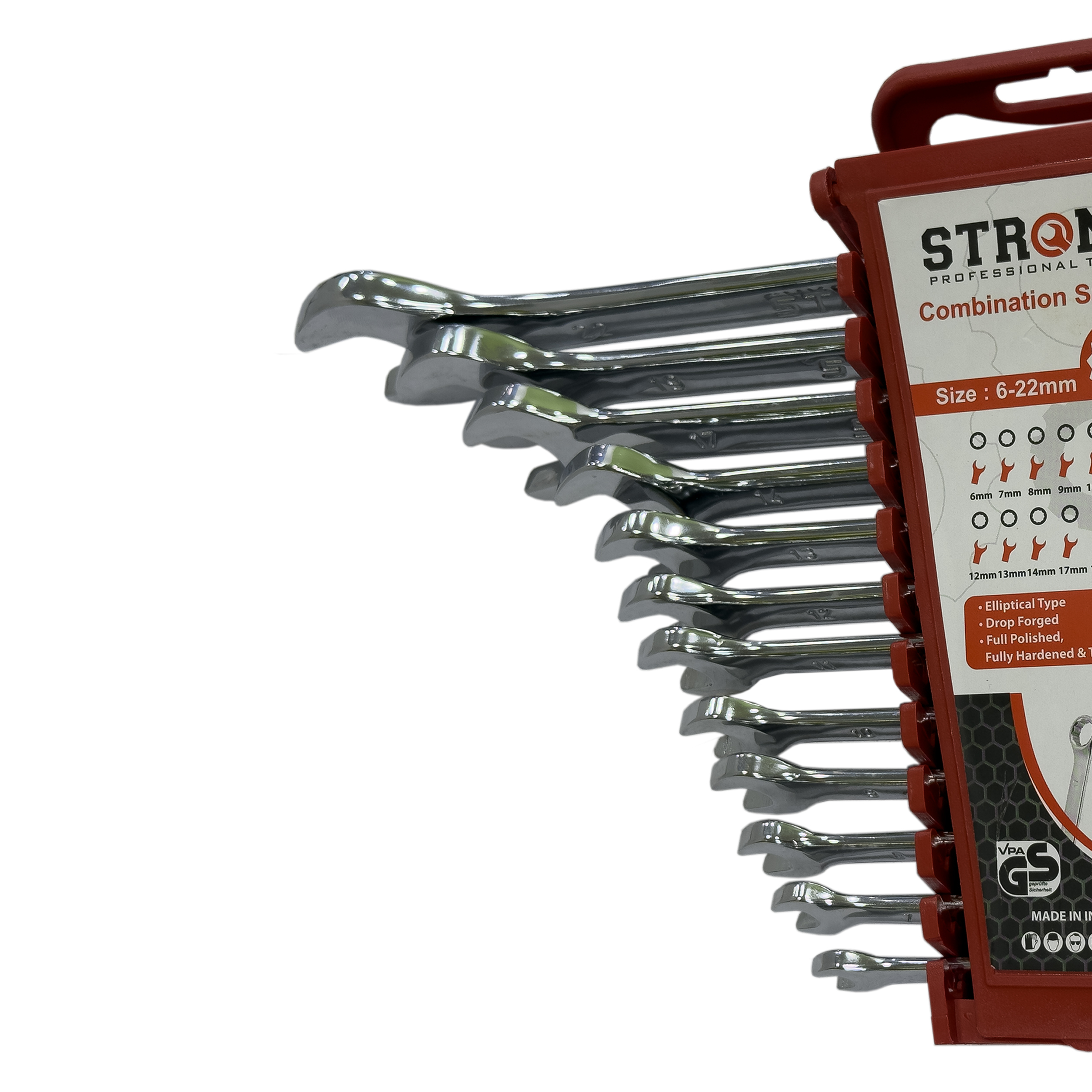 آچار یکسر تخت و یکسر رینگی استرانگ مدل SMT-STRONG-12PCS-22MM مجموعه 12عددی
