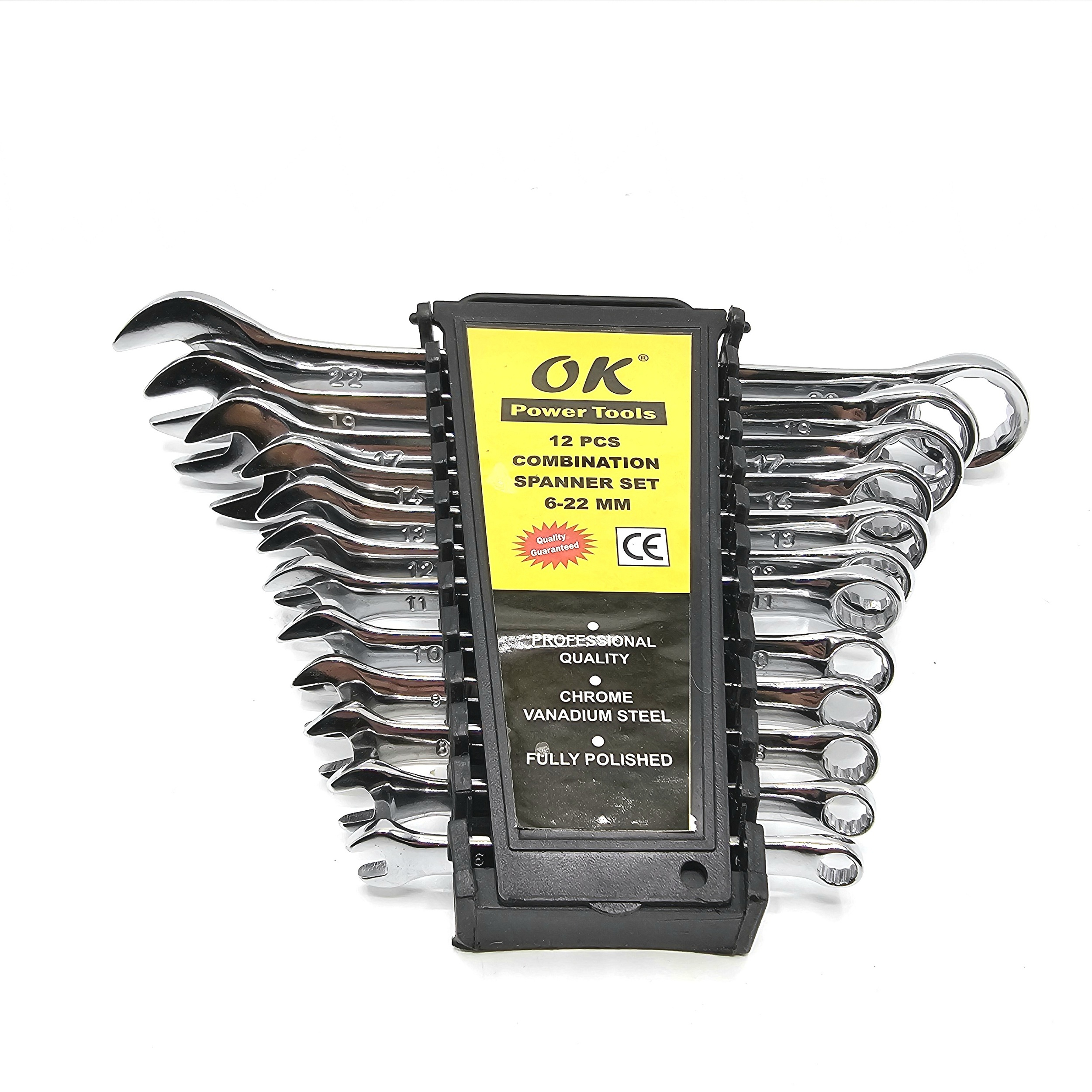 آچار یکسر تخت و یکسر رینگی اوکی مدل POWER_TOOLS کد 12 مجموعه 12 عددی