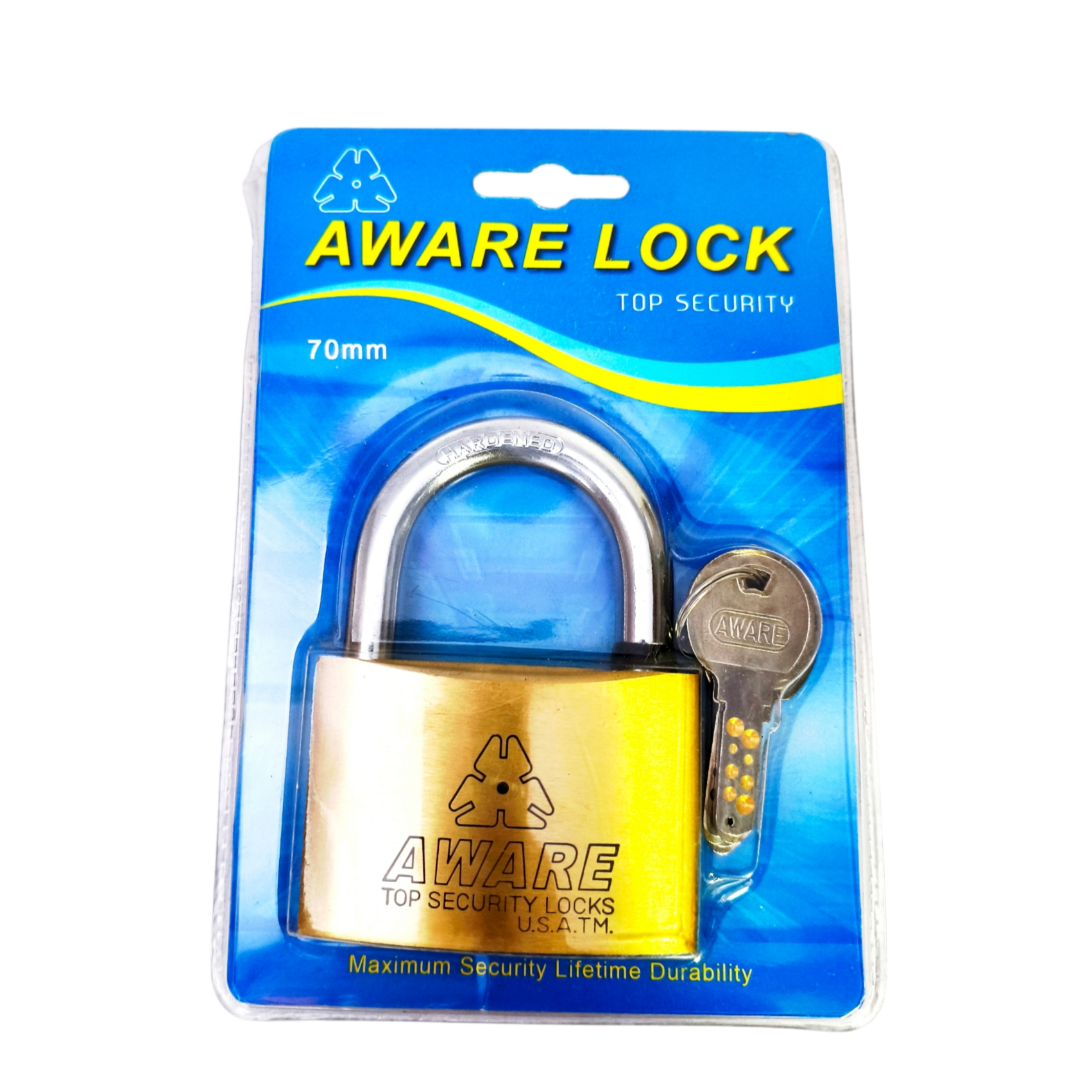 قفل آویز مدل برنجی سایز 70 میلیمتر