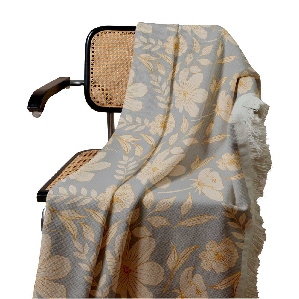 شال مبل مدل گلدار کد F2SH1082 سایز 98x180 سانتی متر