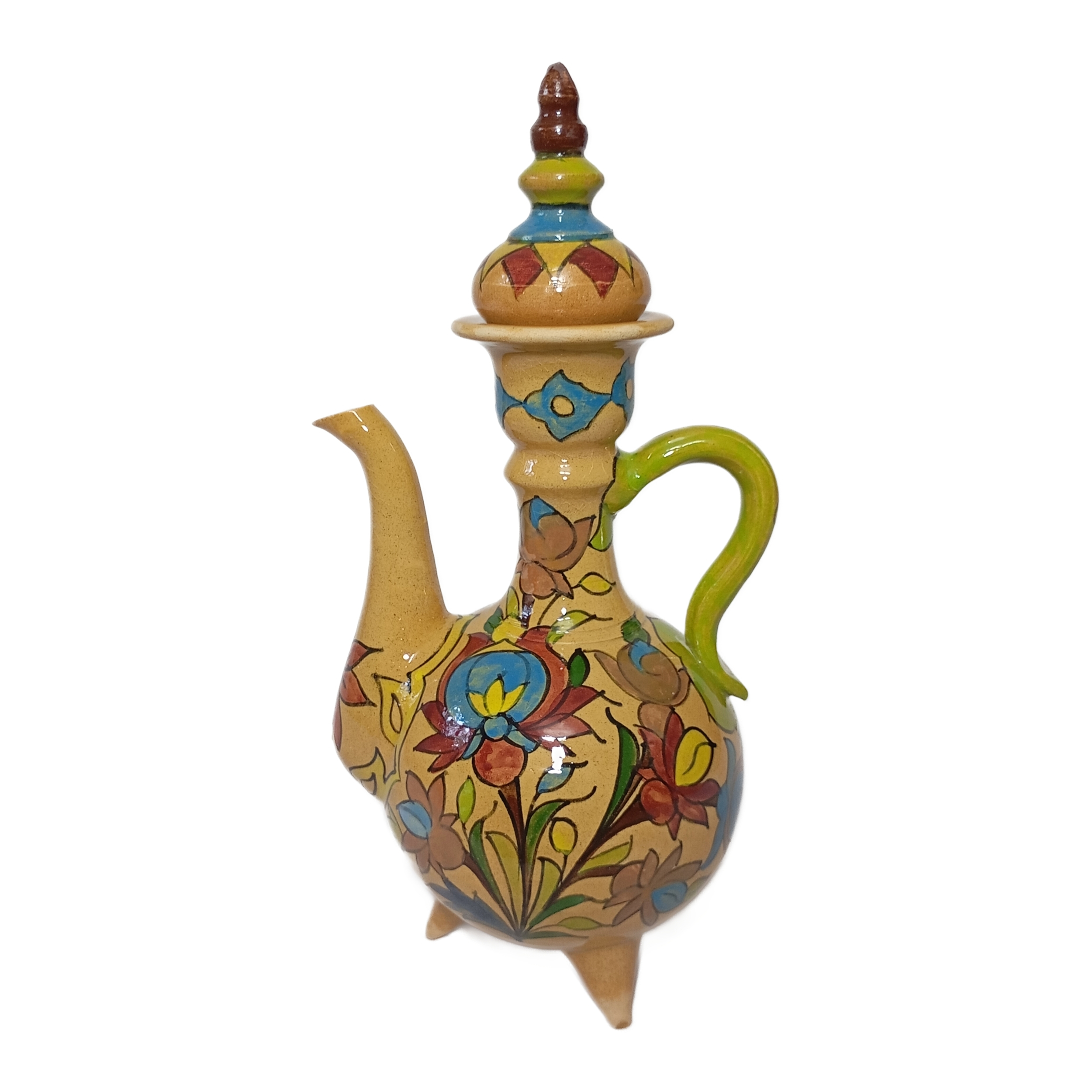 گلاب ریز سفالی طرح گل و مرغ کد 019