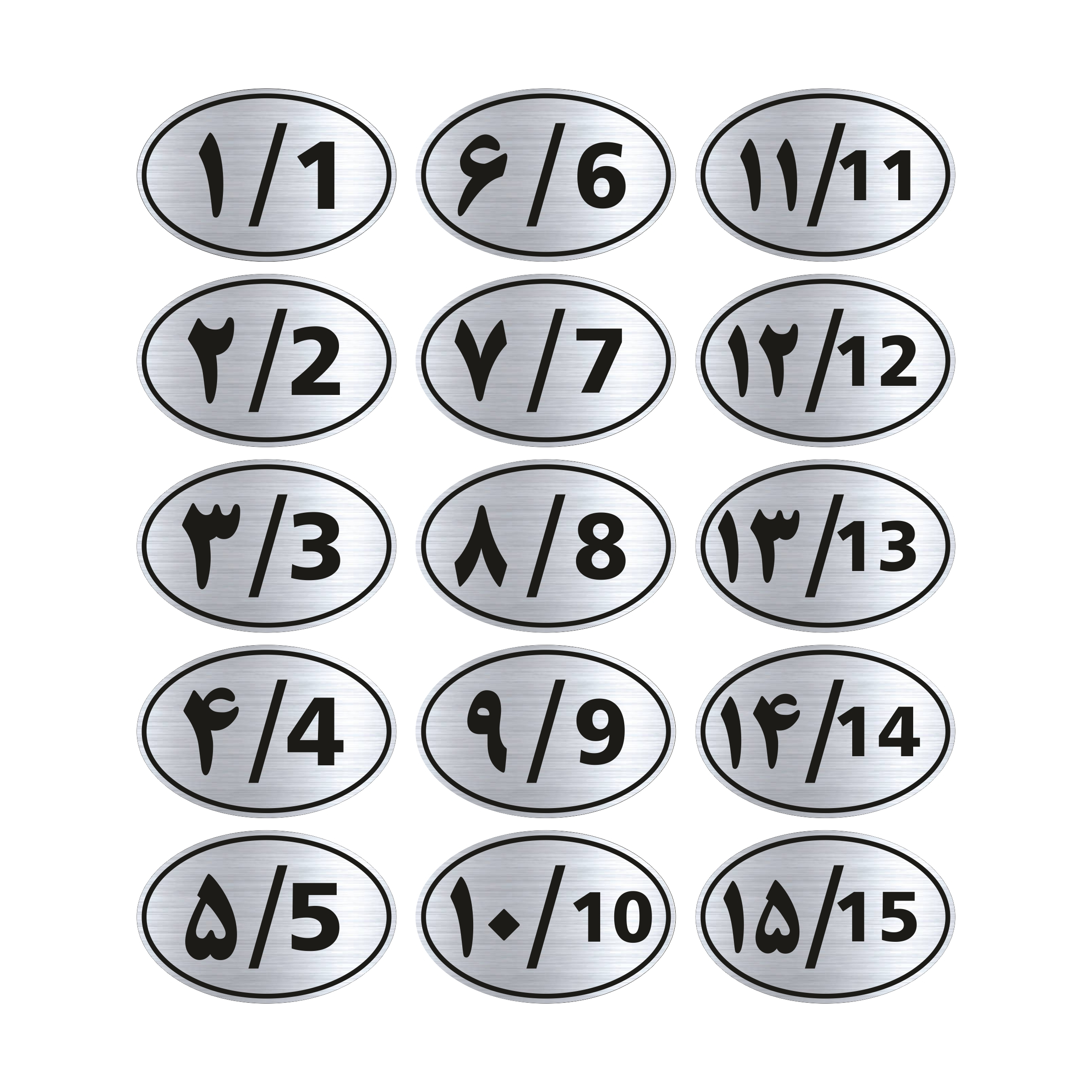 تابلو راهنما طرح پلاک اعداد مدل GNS1015 مجموعه 15 عددی