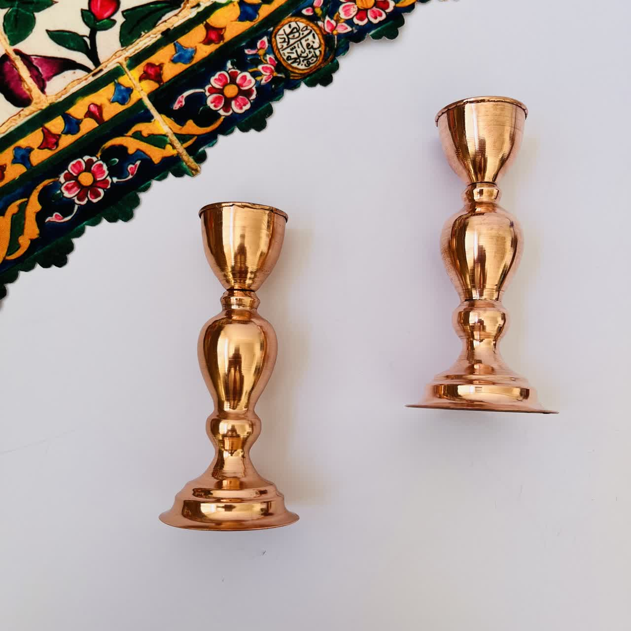 شمعدان مسی مدل مروارید کد ZH373