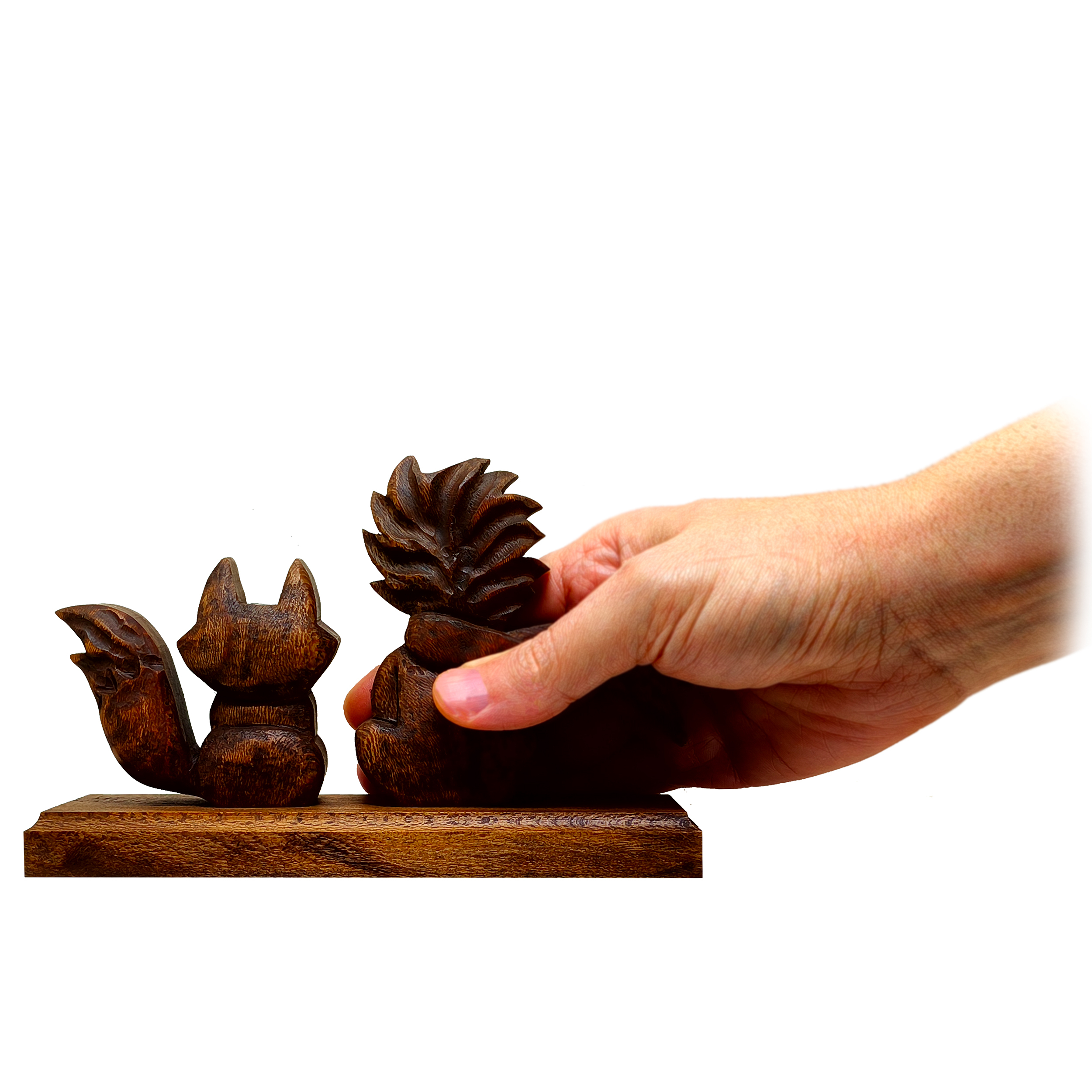 مجسمه چوبی طرح شازده کوچولو و روباه