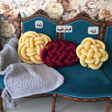 کوسن مدل گره ای مخمل چهارپر