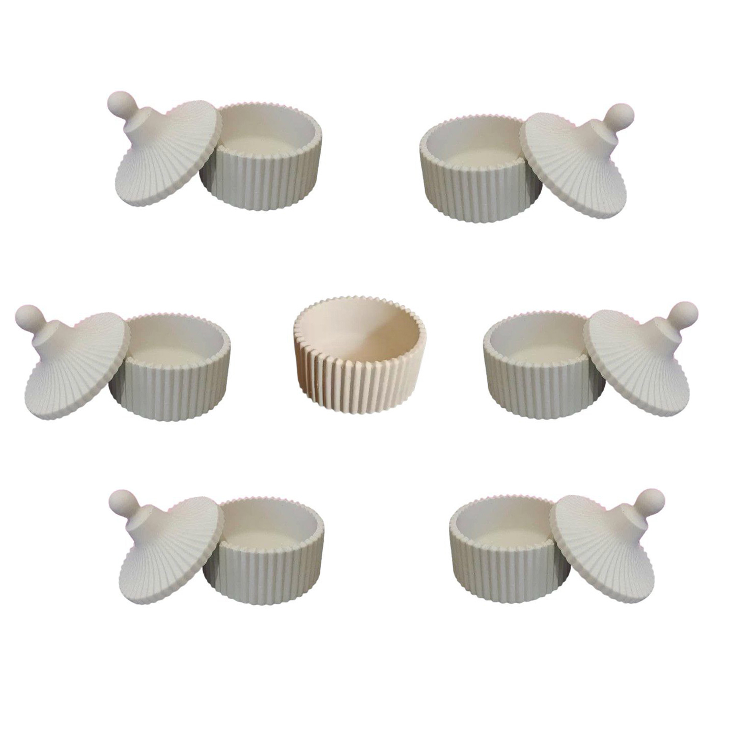 مجموعه ظروف هفت سین 7 پارچه مدل شیاردار دردار