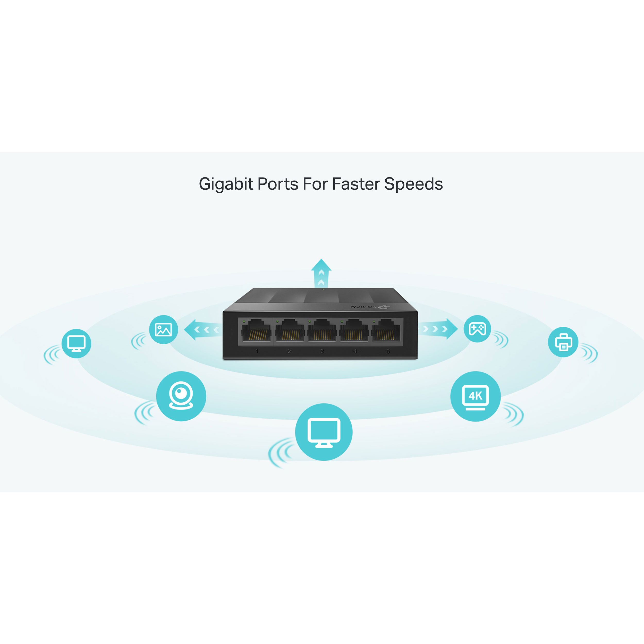 سوییچ 5 پورت گیگابیتی و دسکتاپ تی پی-لینک مدل LS1005G