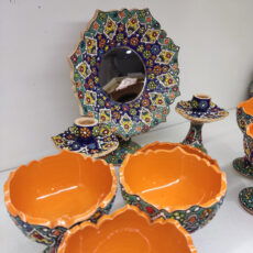 مجموعه ظروف 10 پارچه هفت سین میناکاری مدل شکوفه کد 10