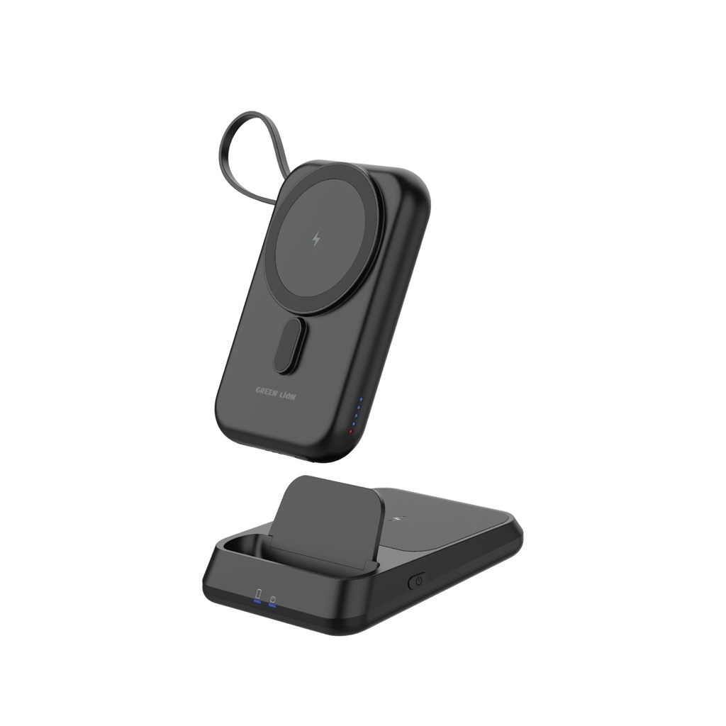 پاوربانک گرین لاین مدل 3IN1 MAGSAFE PD 20W ظرفیت 100000میلی آمپر ساعت