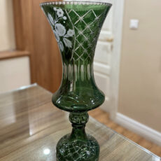 گلدان شیشه ای مدل تراش دار دوپوست کد 003