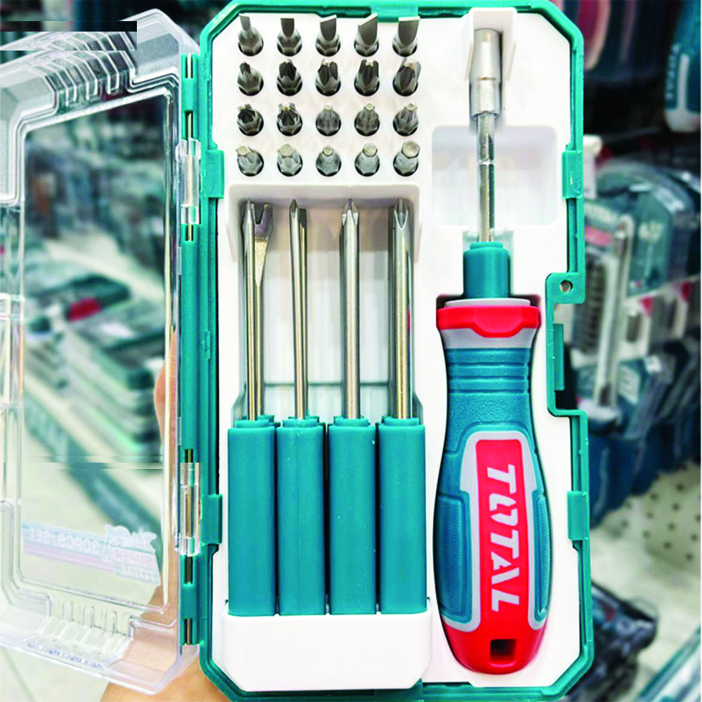 پیچ گوشتی و سر پیچ گوشتی توتال مدل TACSD30306 مجموعه 30 عددی