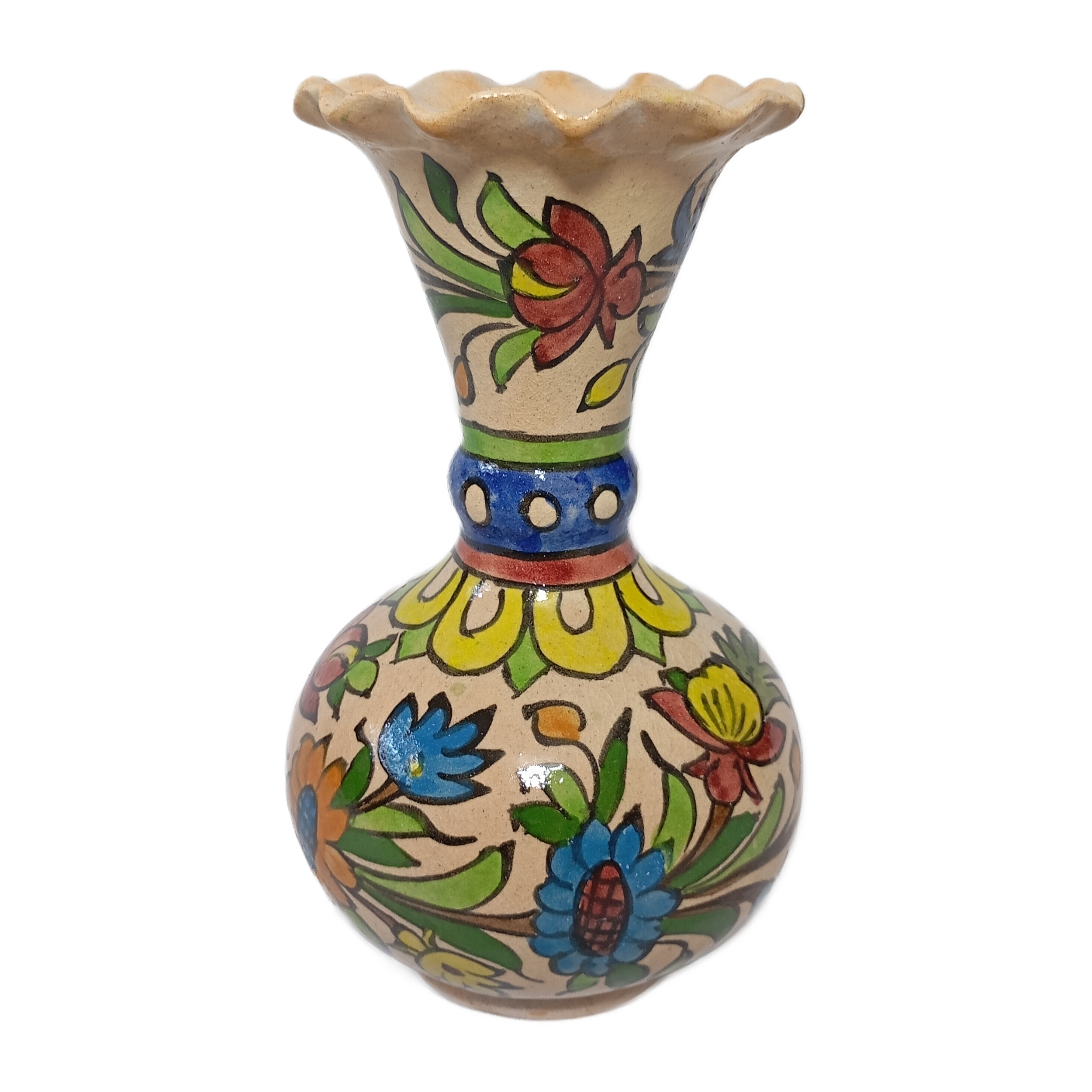 گلدان سفالی طرح گل لاله کد 010