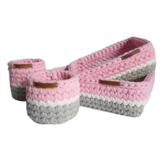 سبد قلاب بافی تریکو کد 96  مجموعه 4 عددی