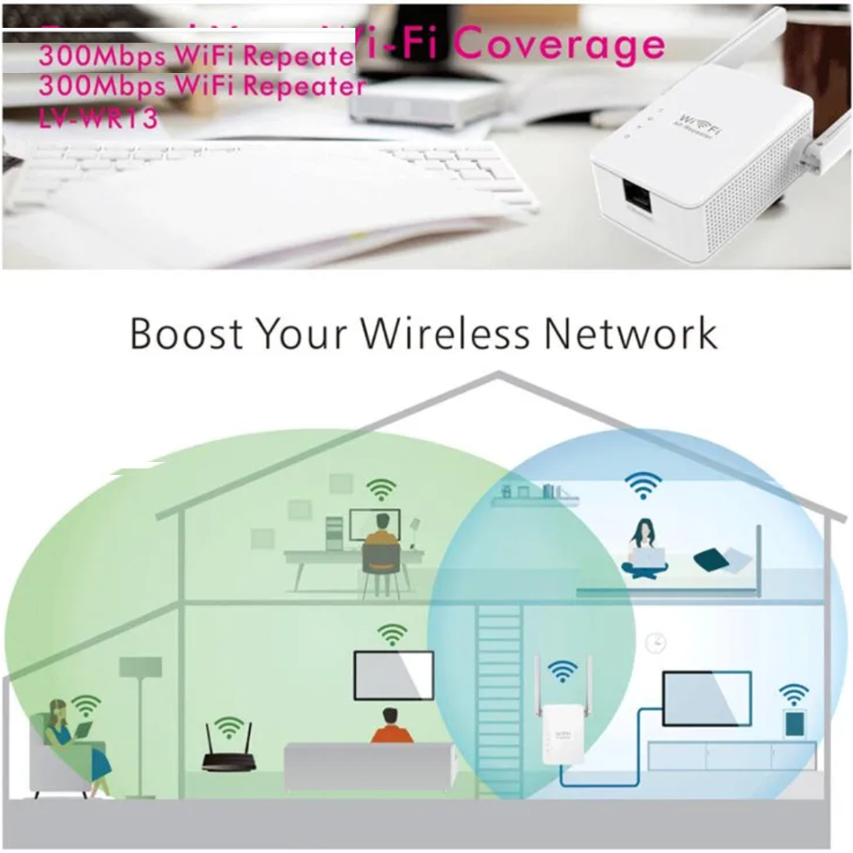 اکسس پوینت و گسترش دهنده محدوده بی‌سیم پیکس لینک مدل LV-WR13B
