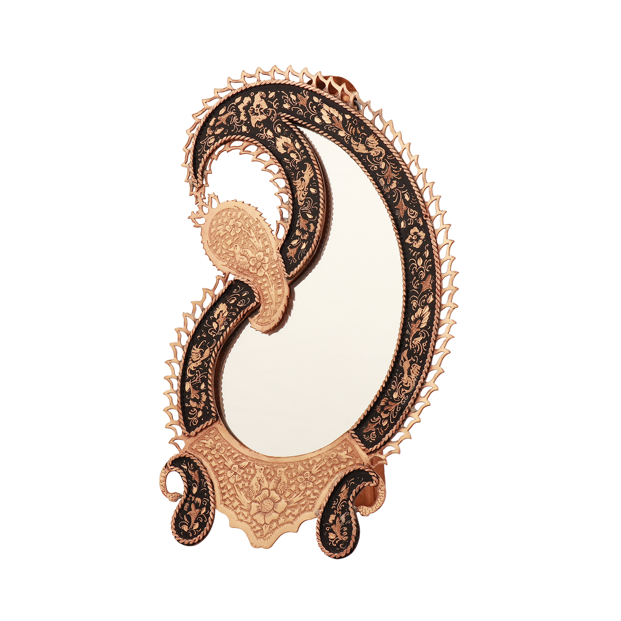 آینه مسی الماس تراش مدل بته جقه کد 25