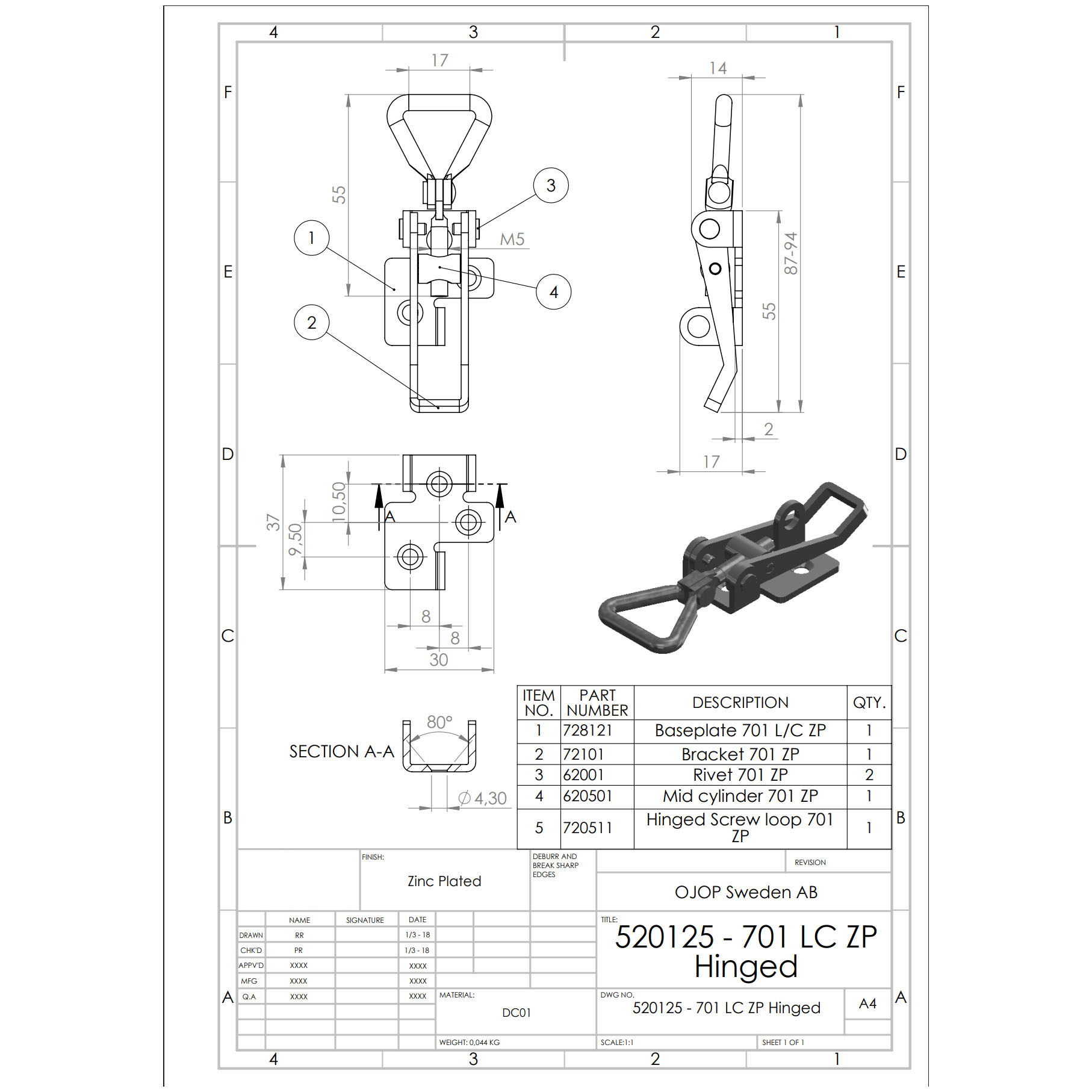 گیره کلمپ اوجاپ مدل 701 L/C