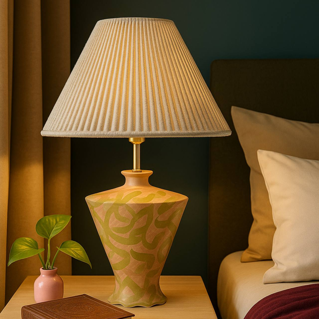 آباژور سفالی مدل کالیگرافی کد 01