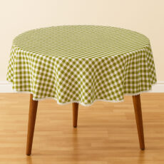 رومیزی پانیذ پود مدل چهارخانه گرد سایز 140x140 سانتی‌متر