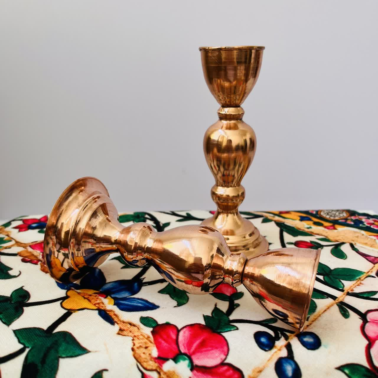 شمعدان مسی مدل مروارید کد ZH373