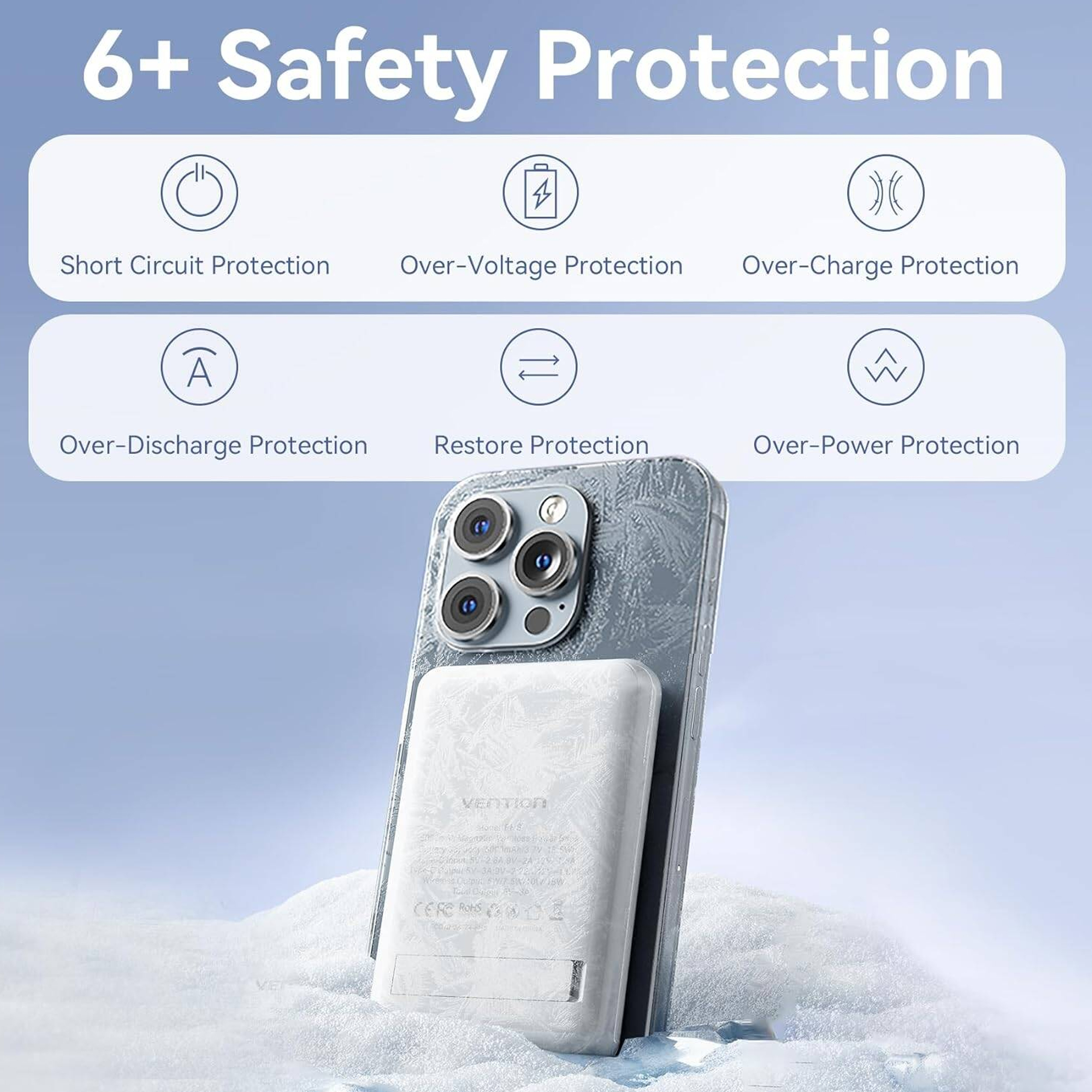 پاوربانک مگ سیف 20 وات ونشن مدل FHSB0 ظرفیت 5000 میلی آمپر ساعت