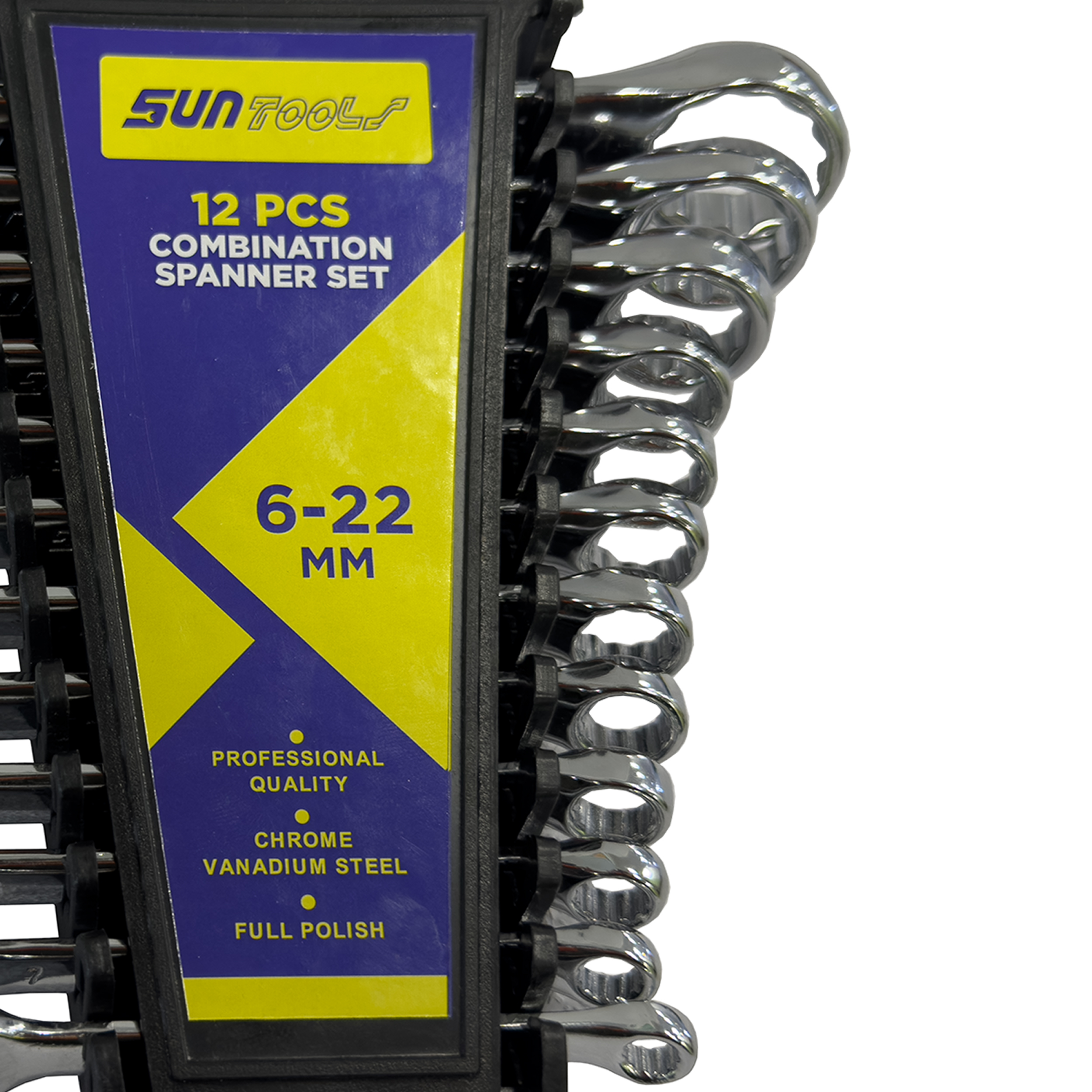 آچار یکسر تخت و یکسر رینگی سان تولز مدل SMT-SUNTOOLS-12PCS-22MM مجموعه 12عددی