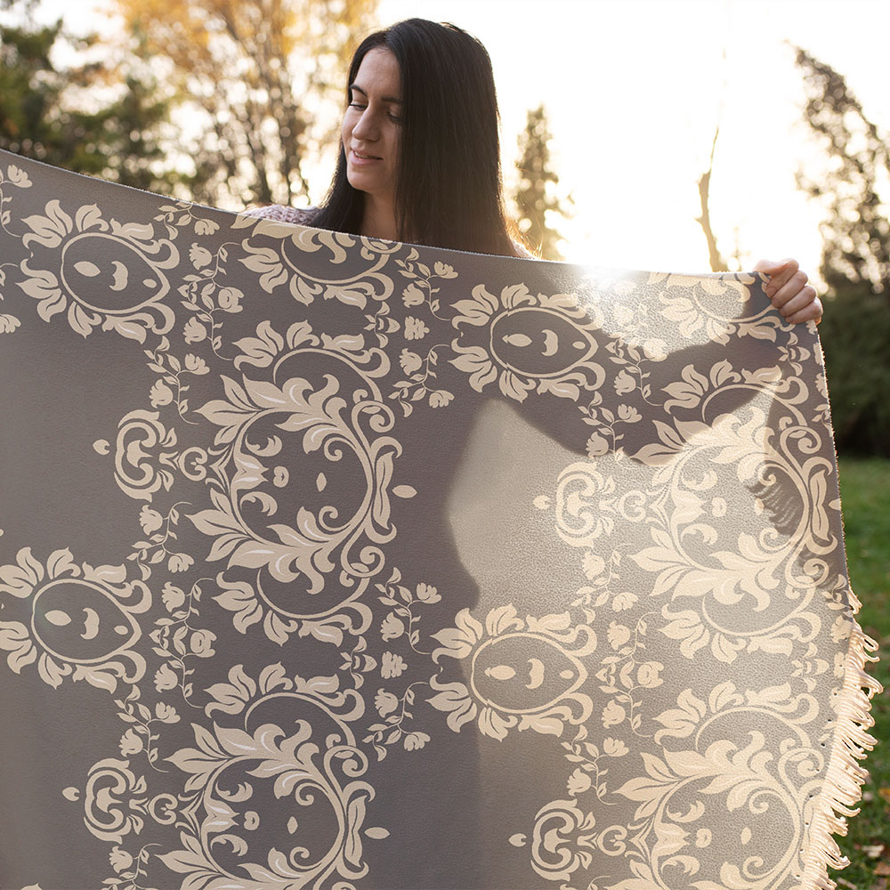 شال مبل طرح وینتیج کد vin2sh1012 سایز 200x180 سانتی متر