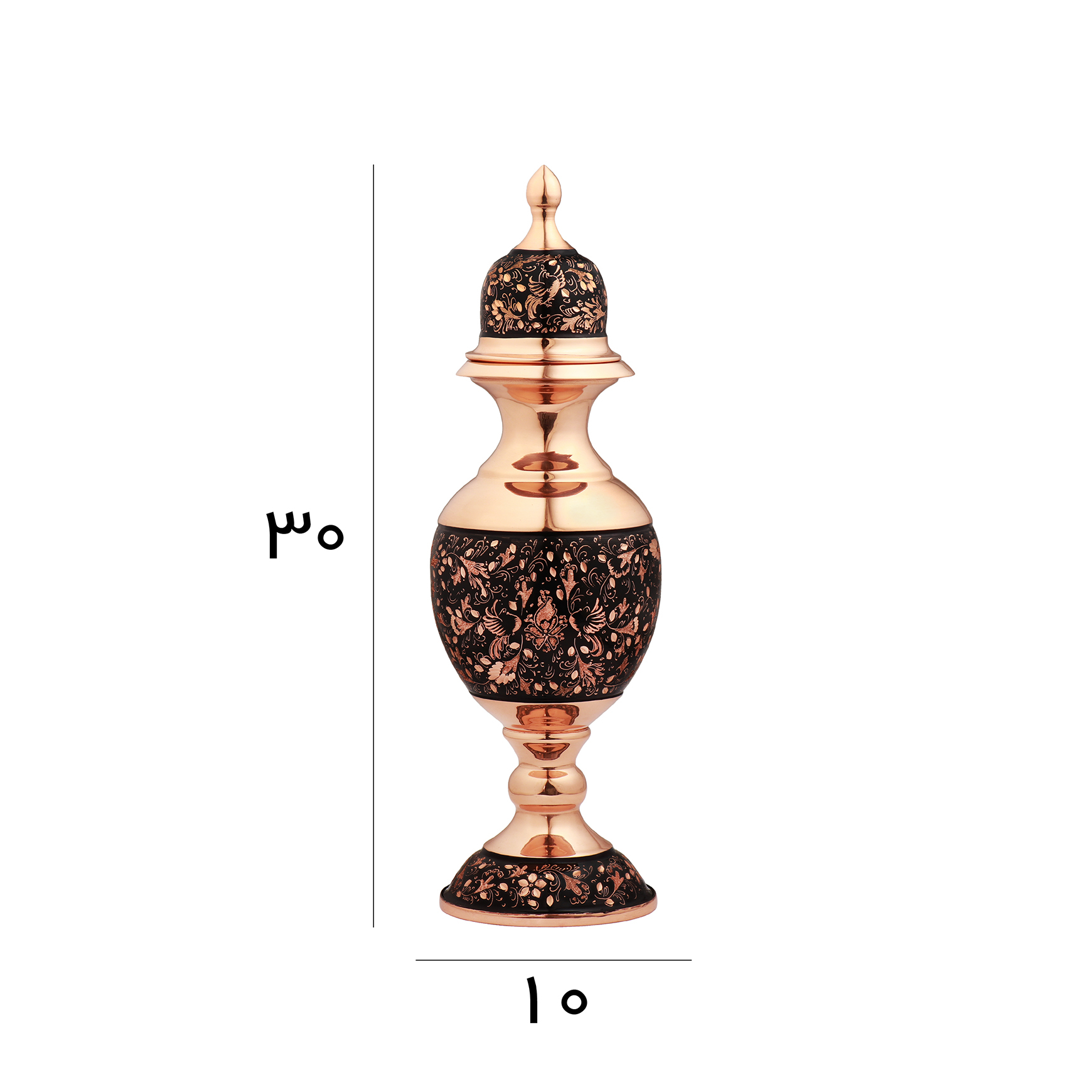 گلدان مس مدل درب‌دار