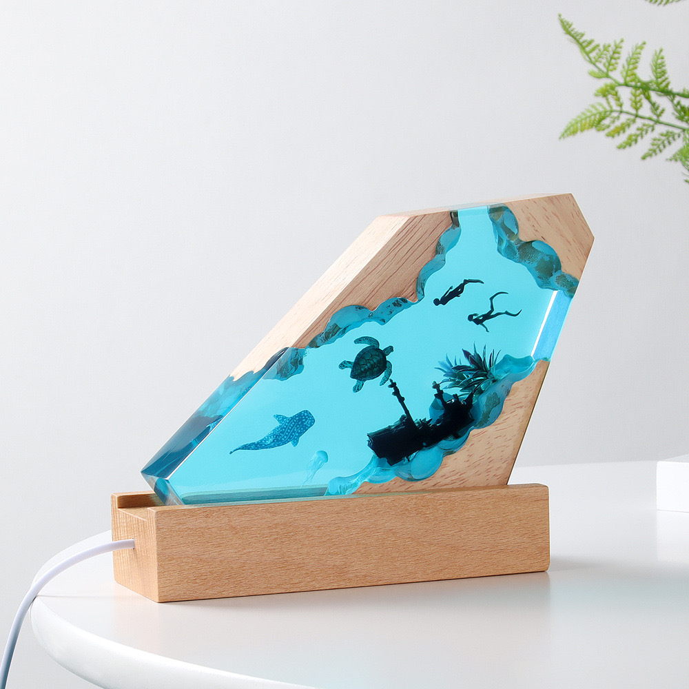 چراغ خواب مدل اقیانوس رزینی و چوبی