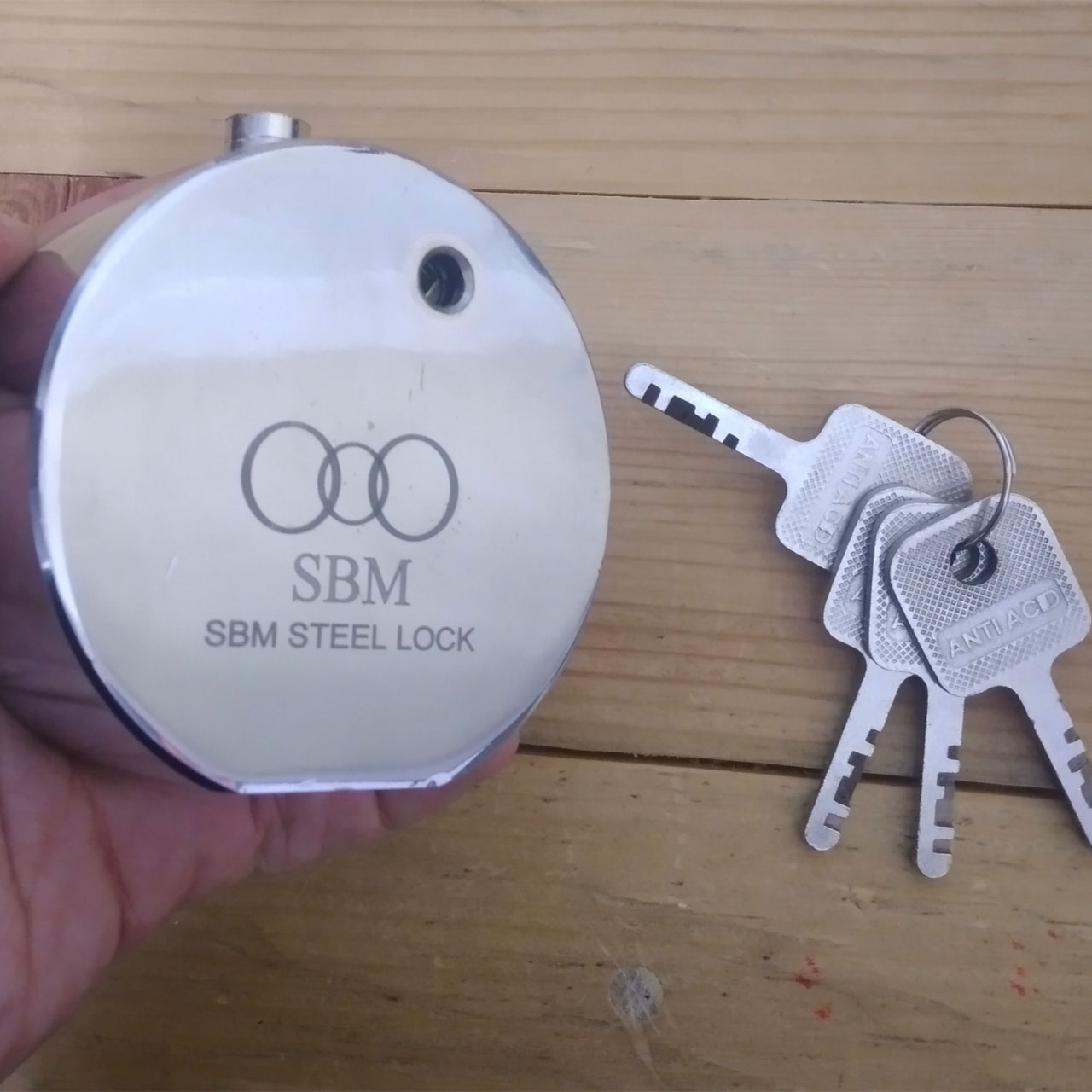 قفل کتابی اس بی ام مدل پشت بسته کد STEEL LOCK.80
