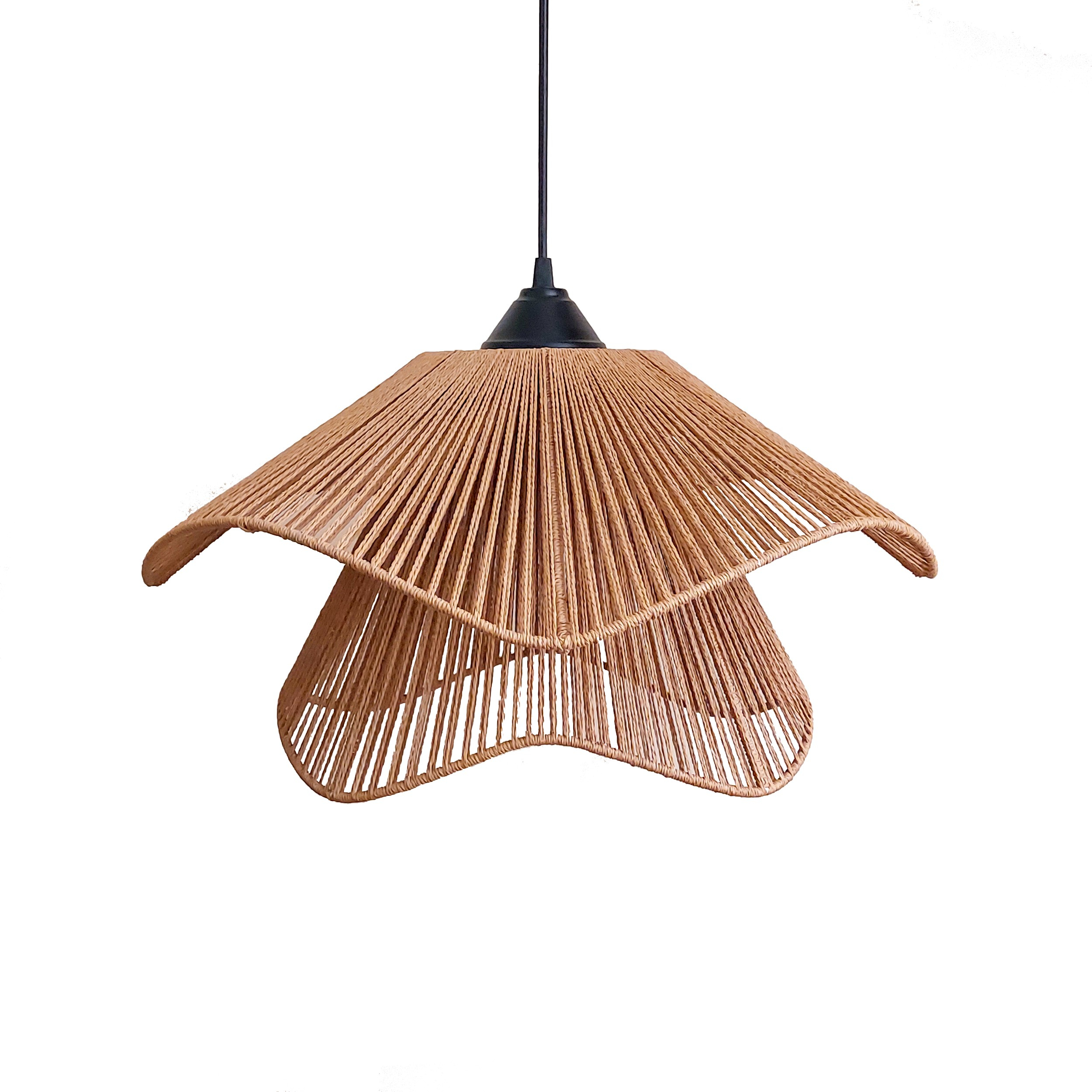 لوستر بافتنی مدل لاله با نخ رافیا کد 50