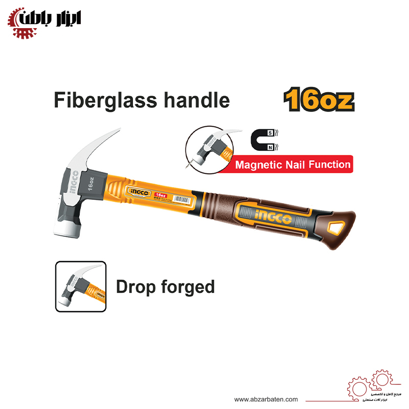 چکش میخ کش اینکو مدل HCH81016 با وزن 450 گرم