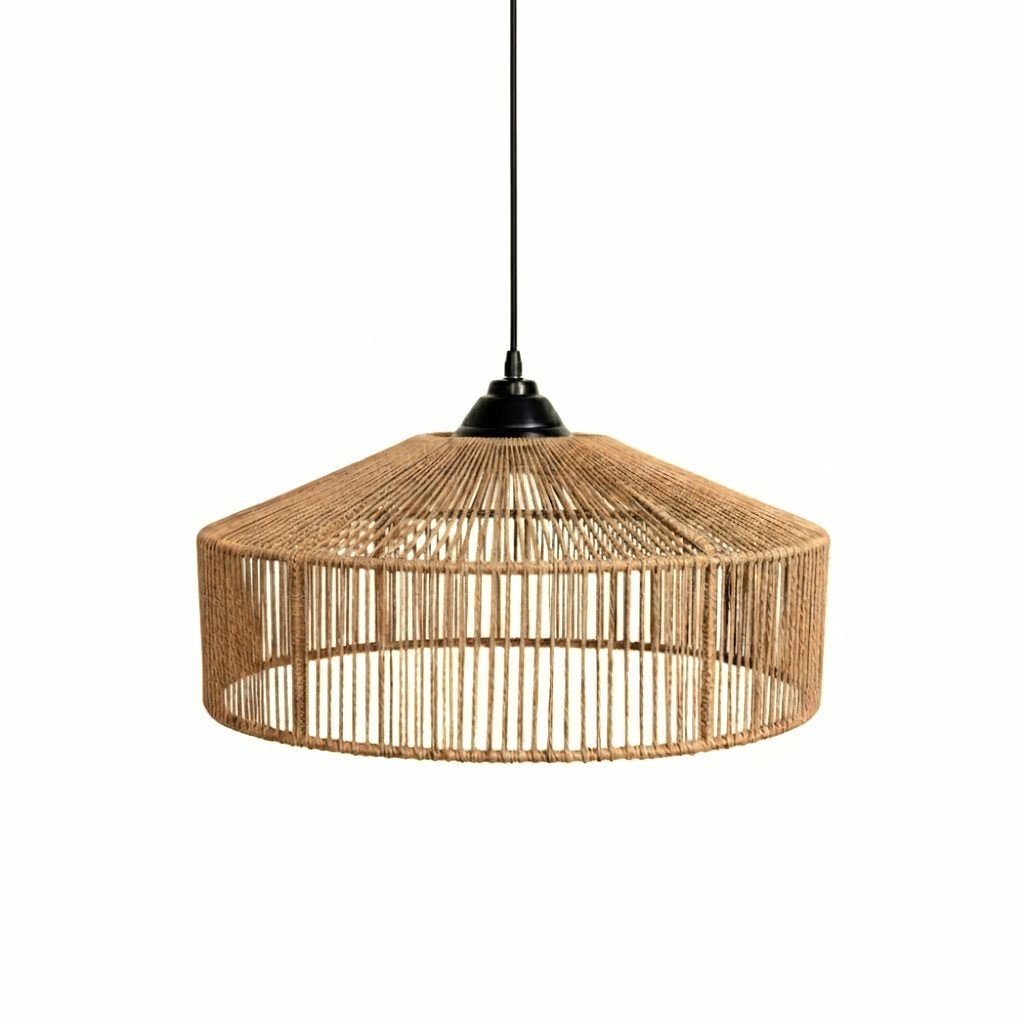 لوستر بافتنی مدل رافیا دست ساز فریم چتری