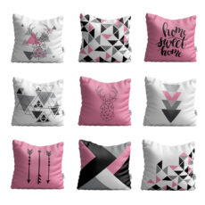 کاور کوسن شمسه نگار مدل مثلث های رنگی کد RW-505 مجموعه 9 عددی