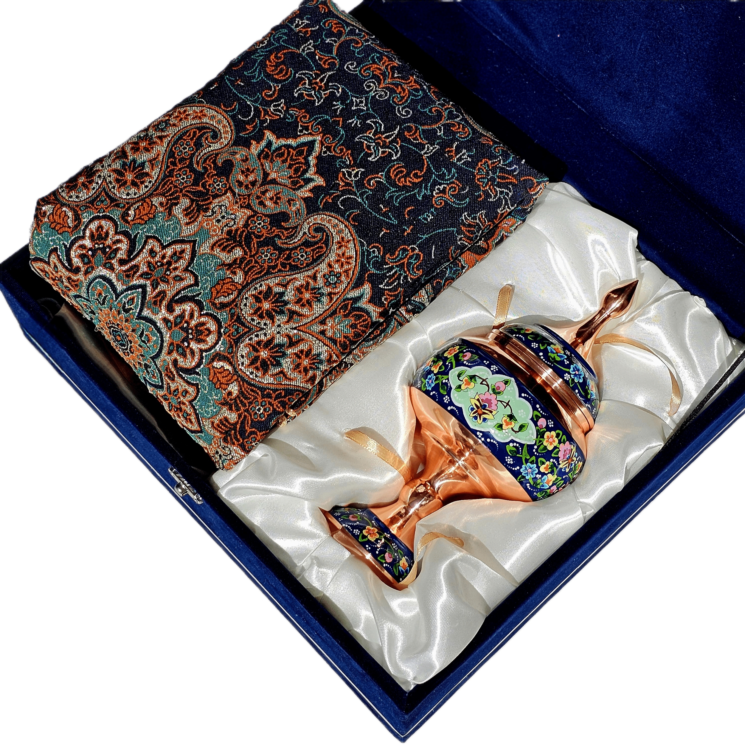 ست هدیه نگارستان نیلی مدل مس و ترمه کد pardaz24