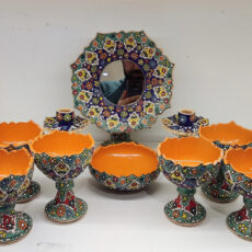 مجموعه ظروف 10 پارچه هفت سین میناکاری مدل شکوفه کد 10