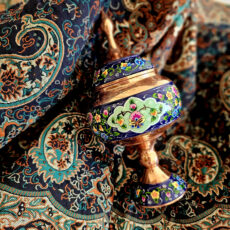 ست هدیه نگارستان نیلی مدل مس و ترمه کد pardaz24