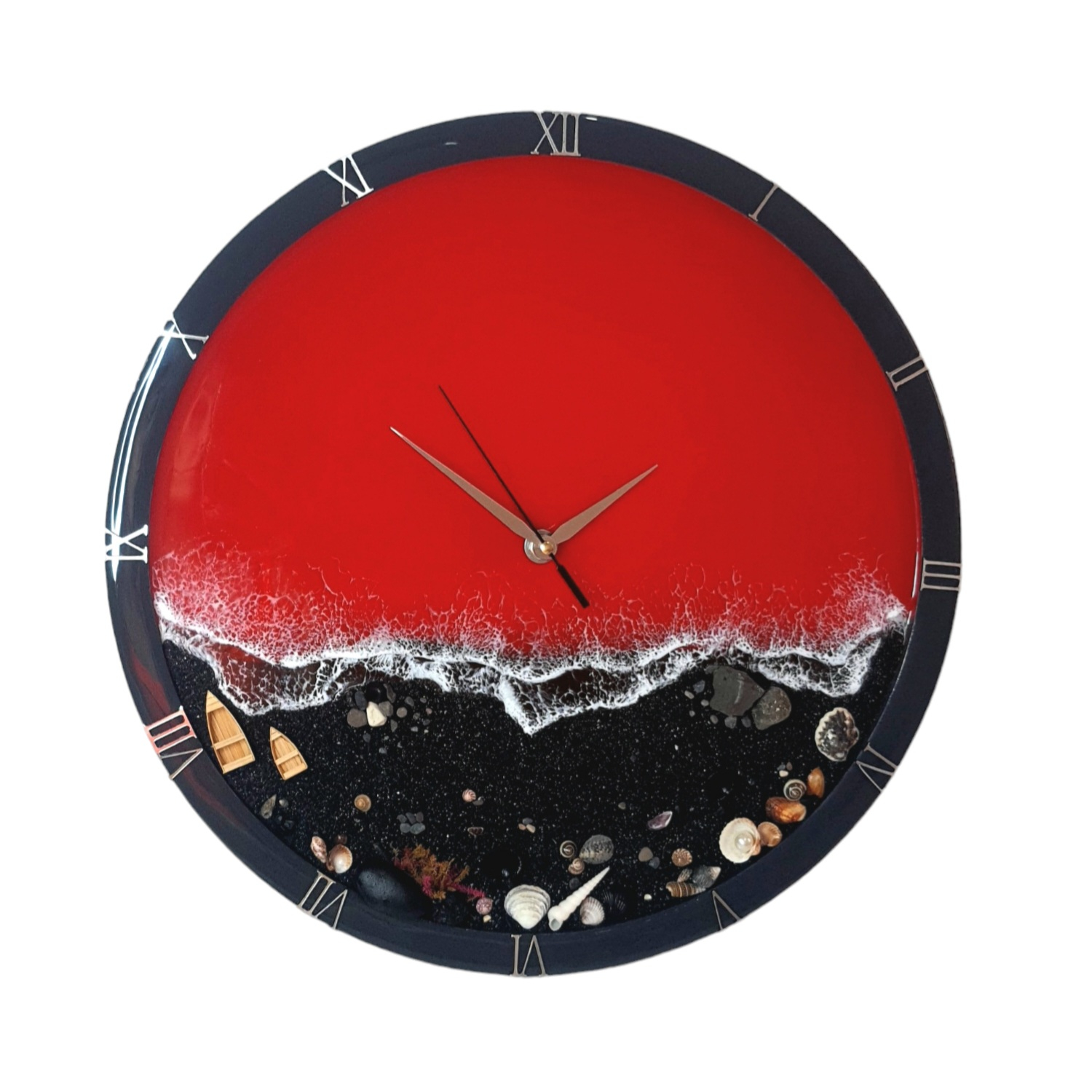 ساعت دیواری رزینی طرح دریا