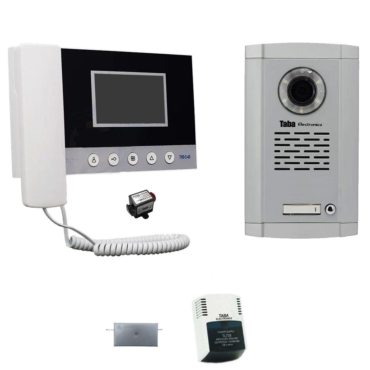 مجموعه دربازکن تصویری تابا مدل 5.43/1860 یک طبقه به همراه محافظ ولتاژ مانیتور