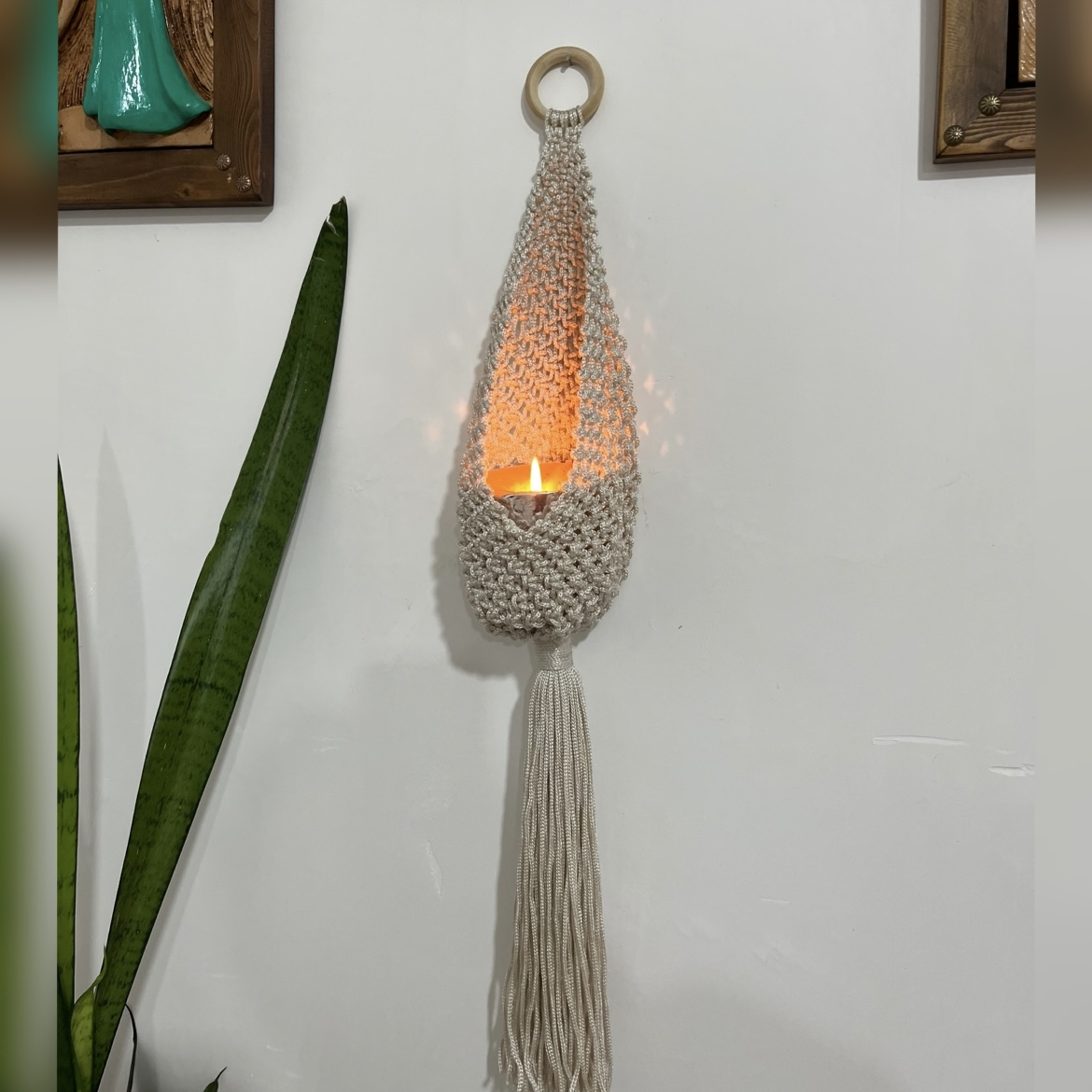 آویز بافتنی مدل مکرومه