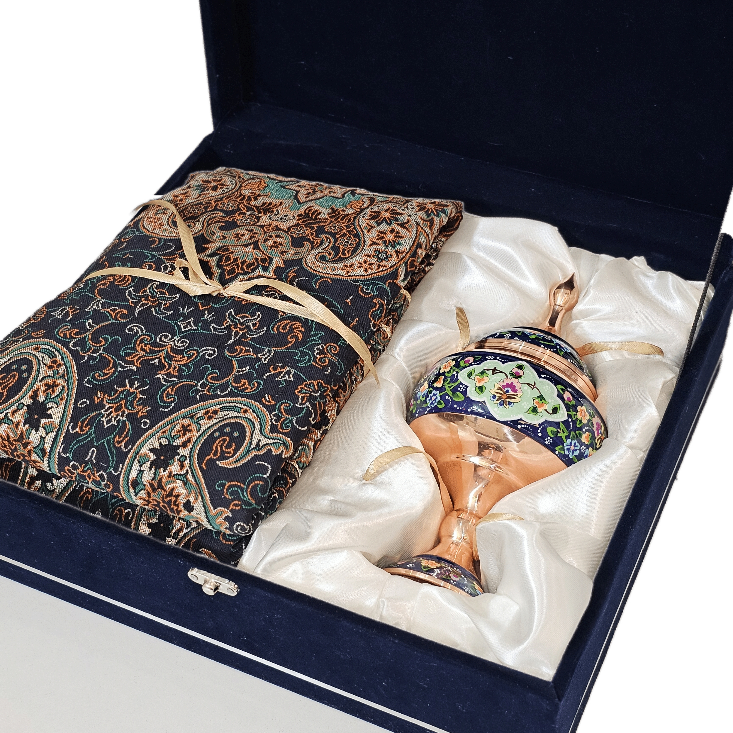 ست هدیه نگارستان نیلی مدل مس و ترمه کد pardaz24