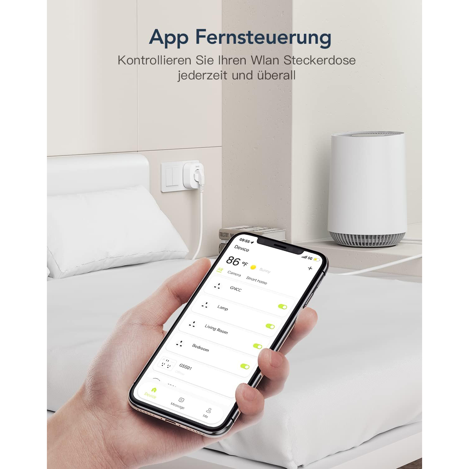 پریز هوشمند جی ان سی سی مدل SP11 بسته ۴ عددی