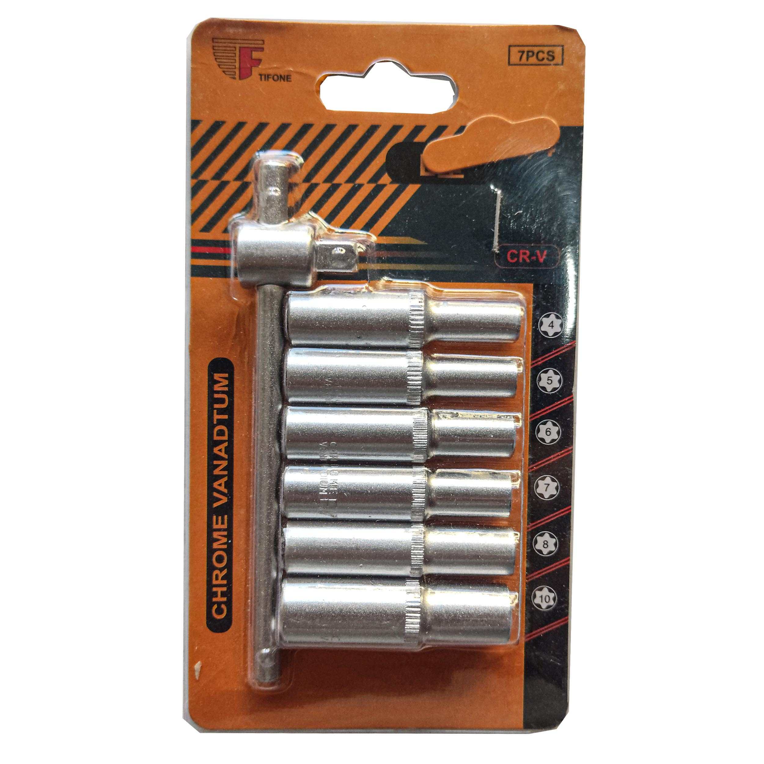 سری آچار بکس ستاره ای و دسته بکس کشویی مدل f-501 مجموعه 7 عددی