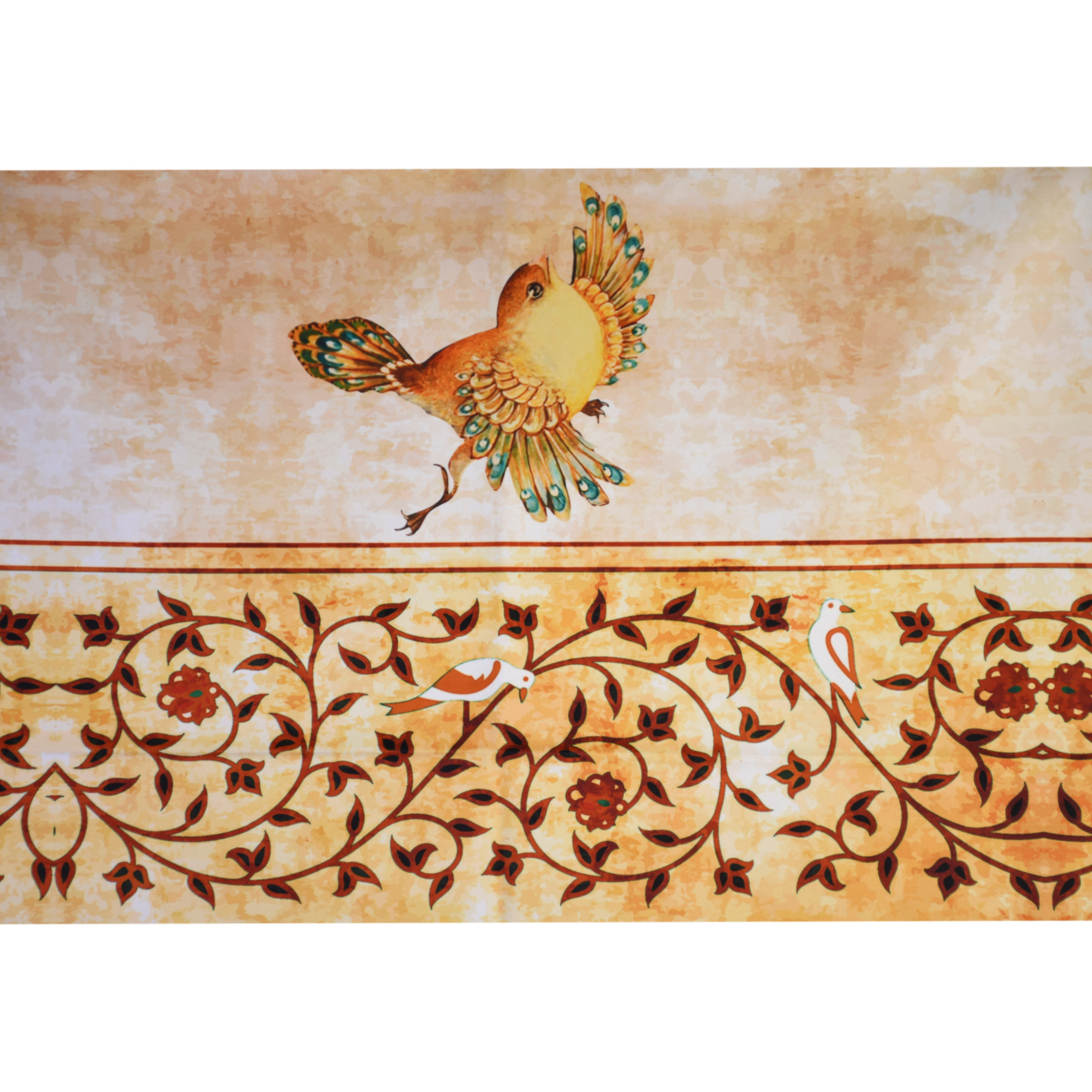 رومیزی مدل مخمل طرح گل و مرغ کد 100